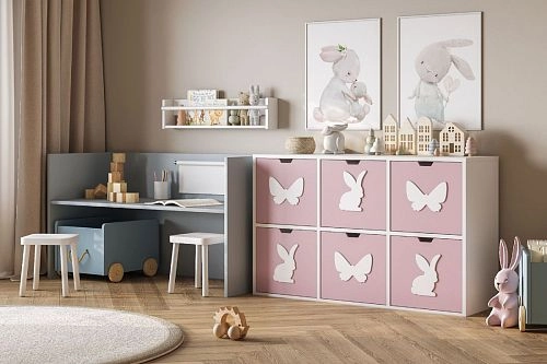 Стеллаж KIDS 13 Розовый Лайт - фото 1