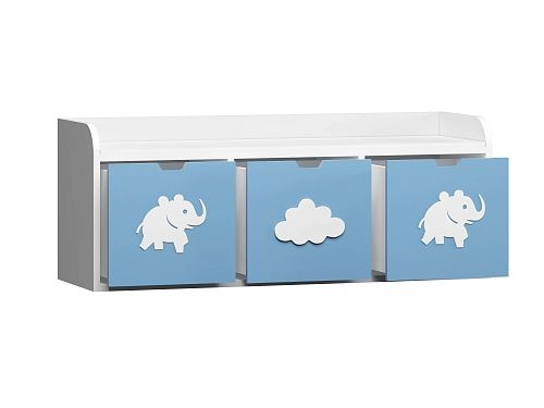 Стеллаж KIDS 8 Пастельно-Синий - фото 3