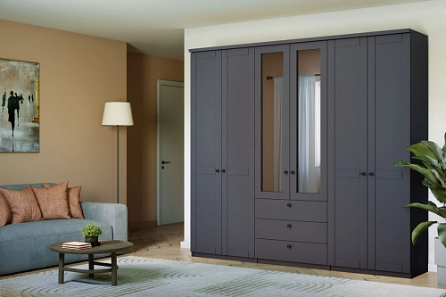 Шкаф распашной София РАХ-14 МДФ Графит - фото 1