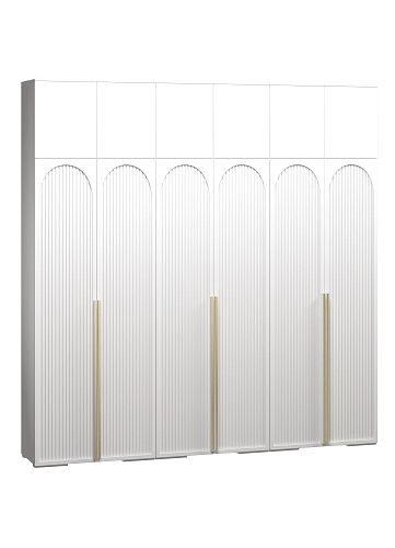 Шкаф распашной Брей-6 Хит с антресолью Белый - фото 4