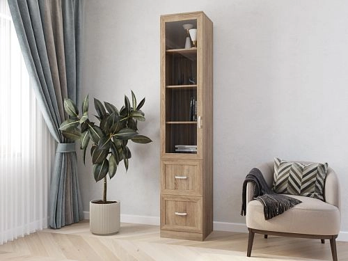 Книжный шкаф Библиограф 1.4 Квадро Дуб Сонома - фото 1