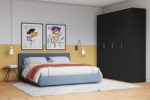 Шкаф распашной Салерно 4 Черный - фото 1