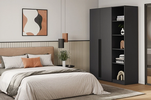 Шкаф распашной Лорена Пакс-2.1 Черный - фото 1