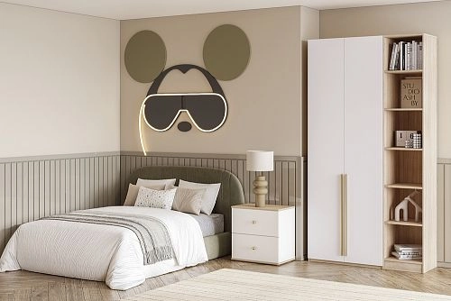 Шкаф распашной Хейсон-23 Белый Дуб Сонома - фото 1