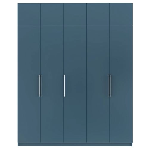 Шкаф распашной Калифорния-5 с антресолью Альби Полуночно-синий - фото 3