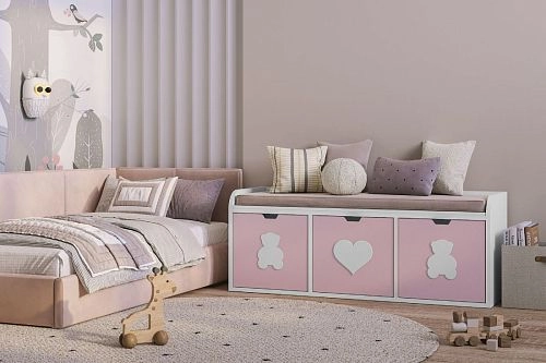 Стеллаж KIDS 8 Розовый Лайт - фото 1