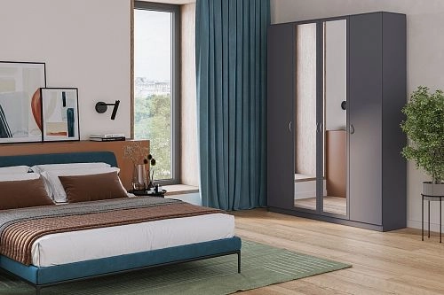 Шкаф распашной Лайт-4 Графит - фото 1