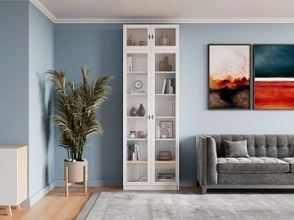 для книг Билли Хелена-20 с антресолью Белый/Черный