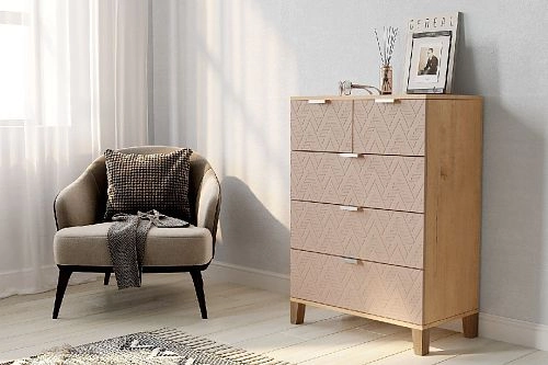 Комод Марвин Йорк 21 фрезеровка 4 Роза - фото 1