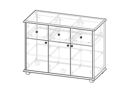 Комод Луиза-3 Классик МДФ Белый - фото 2