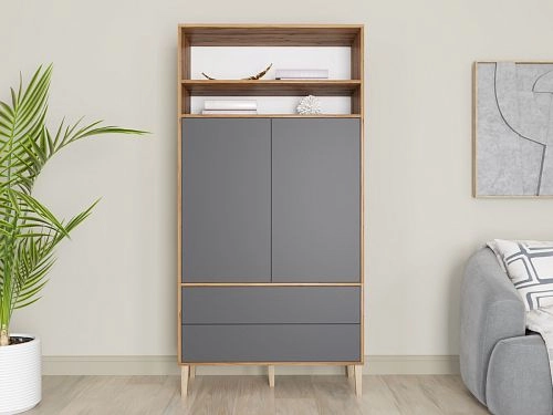 Шкаф распашной Скарлет-13 Графит - фото 1