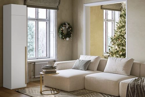 Шкаф распашной Лорена Хит-1 с антресолью Белый - фото 1