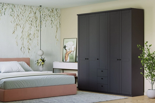 Шкаф распашной София РАХ-13 МДФ Графит - фото 1