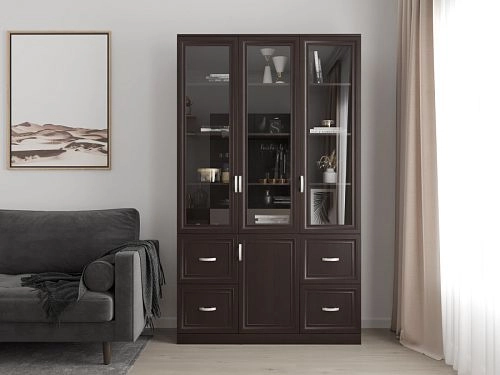 Шкаф Библиотека Библиограф 3.5 Рельеф Венге - фото 1