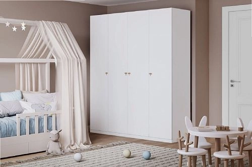 Шкаф распашной Стрекоза Mini-4 Белый - фото 1