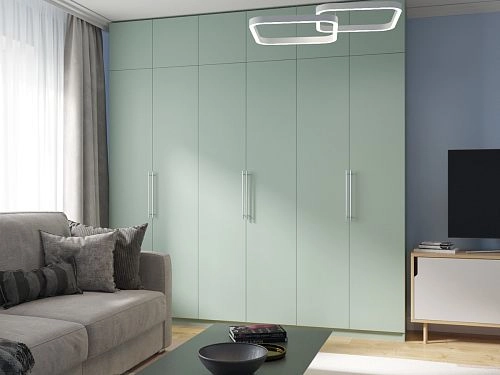 Шкаф распашной Калифорния-6 с антресолью Пастельный Зеленый - фото 1