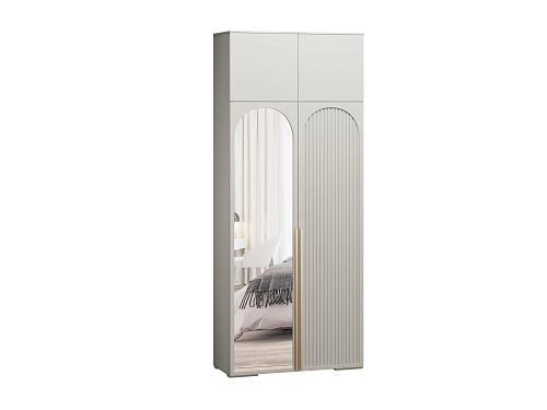 Шкаф распашной Брей-2 Хит с антресолью с зеркалом Кашемир - фото 2