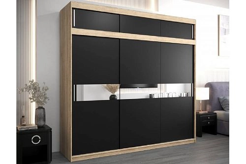 Шкаф-купе Бенито-3А Дуб Сонома/Чёрный - фото 1